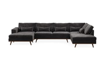Copenhagen 5-sits Högervänd U-formad Soffa med Divan och Schäslong i Sammet - Mörkgrå - Möbler - Soffa - U-soffa