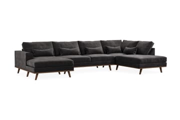 Copenhagen 5-sits Högervänd U-formad Soffa med Divan och Schäslong i Sammet - Mörkgrå - Möbler - Soffa - U-soffa