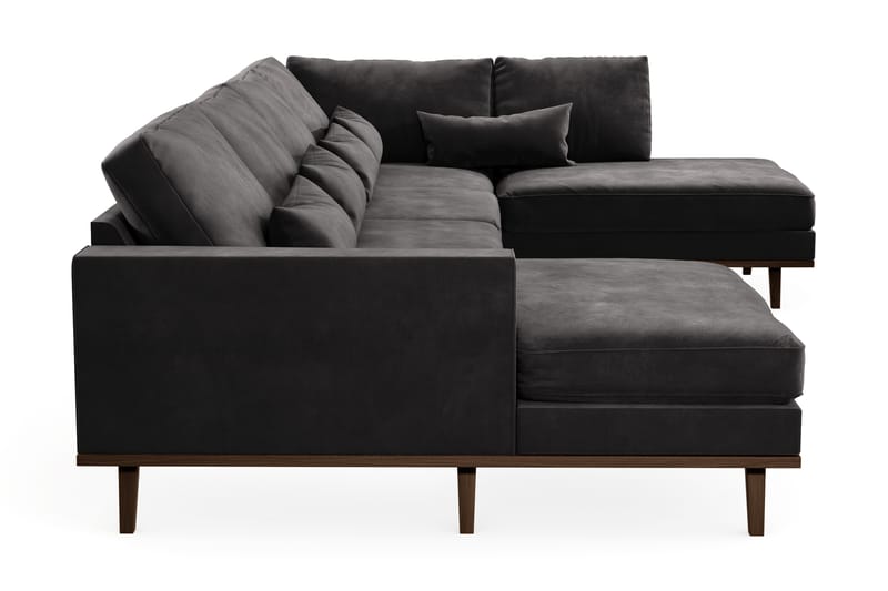 Copenhagen 5-sits Högervänd U-formad Soffa med Divan och Schäslong i Sammet - Mörkgrå - Möbler - Soffa - U-soffa
