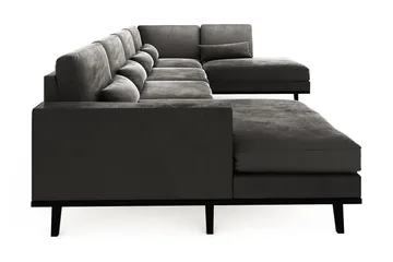 Copenhagen 5-sits Högervänd U-formad Soffa med Divan och Schäslong i Sammet - Mörkgrå - Möbler - Soffa - U-soffa