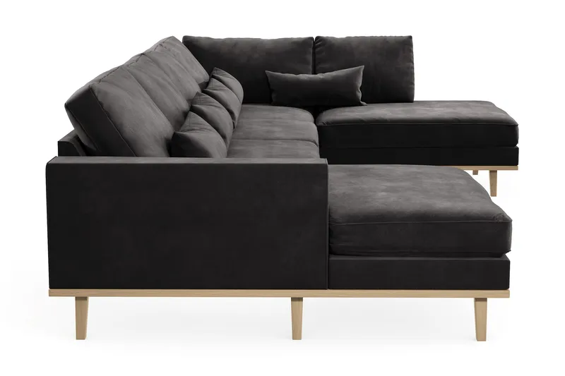 Copenhagen 5-sits Högervänd U-formad Soffa med Divan och Schäslong i Sammet - Mörkgrå - Möbler - Soffa - U-soffa