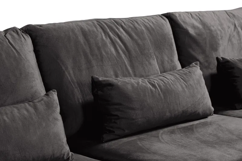 Copenhagen 5-sits Högervänd U-formad Soffa med Divan och Schäslong i Sammet - Mörkgrå - Möbler - Soffa - U-soffa