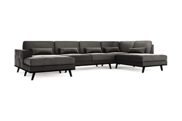Copenhagen 5-sits Högervänd U-formad Soffa med Divan och Schäslong i Sammet - Mörkgrå - Möbler - Soffa - U-soffa