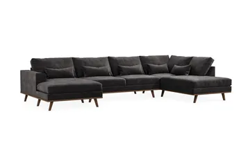 Copenhagen 5-sits Högervänd U-formad Soffa med Divan och Schäslong i Sammet - Mörkgrå - Möbler - Soffa - U-soffa