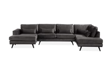 Copenhagen 5-sits Högervänd U-formad Soffa med Divan och Schäslong i Sammet - Mörkgrå - Möbler - Soffa - U-soffa