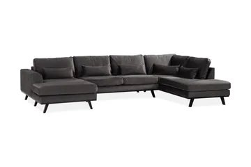 Copenhagen 5-sits Högervänd U-formad Soffa med Divan och Schäslong i Sammet - Mörkgrå - Möbler - Soffa - U-soffa
