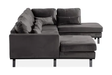 Copenhagen 5-sits Högervänd U-formad Soffa med Divan och Schäslong i Sammet - Mörkgrå - Möbler - Soffa - U-soffa