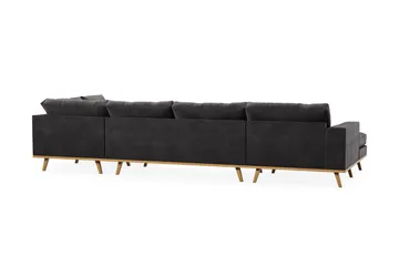 Copenhagen 5-sits Högervänd U-formad Soffa med Divan och Schäslong i Sammet - Mörkgrå - Möbler - Soffa - U-soffa