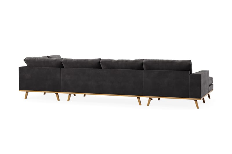 Copenhagen 5-sits Högervänd U-formad Soffa med Divan och Schäslong i Sammet - Mörkgrå - Möbler - Soffa - U-soffa