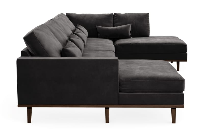 Copenhagen 5-sits Högervänd U-formad Soffa med Divan och Schäslong i Sammet - Mörkgrå - Möbler - Soffa - U-soffa