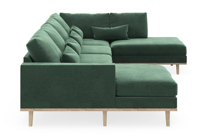 Copenhagen 5-sits Högervänd U-formad Soffa med Divan och Schäslong i Sammet - Mörkgrön - Möbler - Soffa - U-soffa