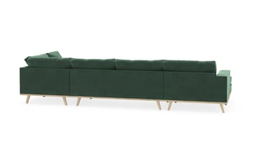 Copenhagen 5-sits Högervänd U-formad Soffa med Divan och Schäslong i Sammet - Mörkgrön - Möbler - Soffa - U-soffa