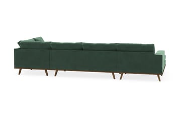 Copenhagen 5-sits Högervänd U-formad Soffa med Divan och Schäslong i Sammet - Mörkgrön - Möbler - Soffa - U-soffa