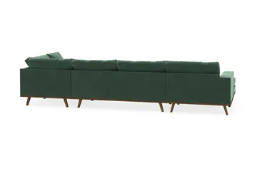 Copenhagen 5-sits Högervänd U-formad Soffa med Divan och Schäslong i Sammet - Mörkgrön - Möbler - Soffa - U-soffa
