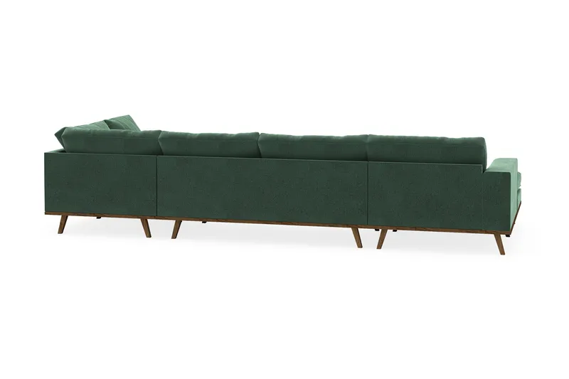 Copenhagen 5-sits Högervänd U-formad Soffa med Divan och Schäslong i Sammet - Mörkgrön - Möbler - Soffa - U-soffa