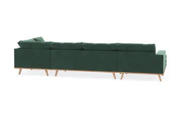 Copenhagen 5-sits Högervänd U-formad Soffa med Divan och Schäslong i Sammet - Mörkgrön - Möbler - Soffa - U-soffa