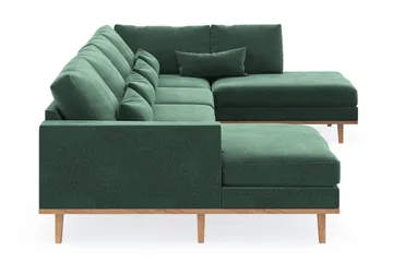 Copenhagen 5-sits Högervänd U-formad Soffa med Divan och Schäslong i Sammet - Mörkgrön - Möbler - Soffa - U-soffa