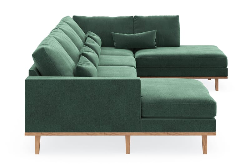 Copenhagen 5-sits Högervänd U-formad Soffa med Divan och Schäslong i Sammet - Mörkgrön - Möbler - Soffa - U-soffa