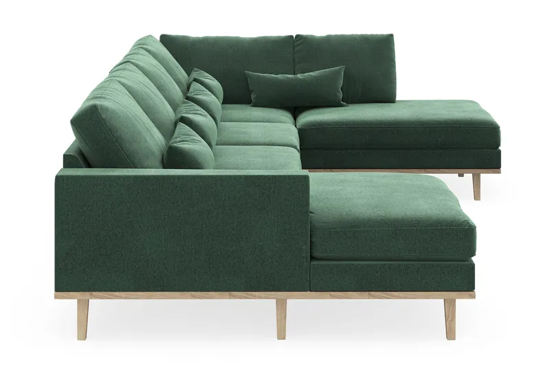Copenhagen 5-sits Högervänd U-formad Soffa med Divan och Schäslong i Sammet - Mörkgrön - Möbler - Soffa - U-soffa