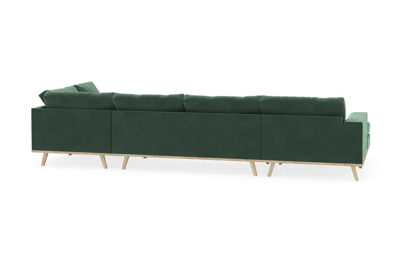 Copenhagen 5-sits Högervänd U-formad Soffa med Divan och Schäslong i Sammet - Mörkgrön - Möbler - Soffa - U-soffa