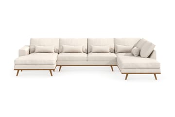 Copenhagen 5-sits Högervänd U-formad Soffa med Divan och Schäslong i Tyg - Beige - Möbler - Soffa - U-soffa