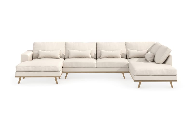 Copenhagen 5-sits Högervänd U-formad Soffa med Divan och Schäslong i Tyg - Beige - Möbler - Soffa - U-soffa