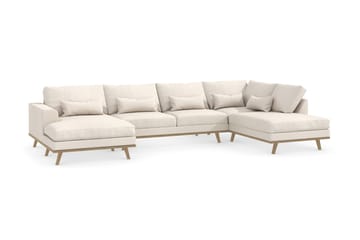 Copenhagen 5-sits Högervänd U-formad Soffa med Divan och Schäslong i Tyg - Beige - Möbler - Soffa - U-soffa