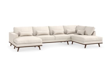 Copenhagen 5-sits Högervänd U-formad Soffa med Divan och Schäslong i Tyg - Beige - Möbler - Soffa - U-soffa