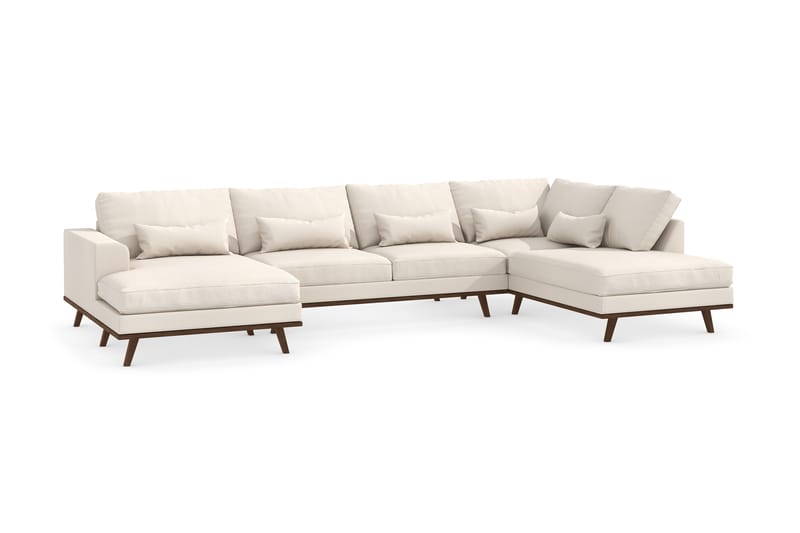 Copenhagen 5-sits Högervänd U-formad Soffa med Divan och Schäslong i Tyg - Beige - Möbler - Soffa - U-soffa