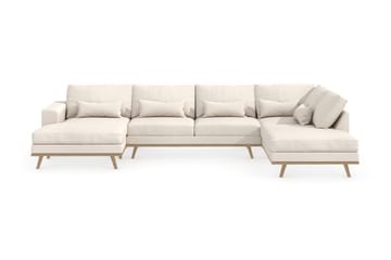 Copenhagen 5-sits Högervänd U-formad Soffa med Divan och Schäslong i Tyg - Beige - Möbler - Soffa - U-soffa