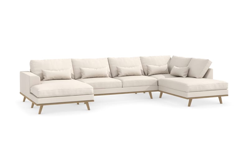 Copenhagen 5-sits Högervänd U-formad Soffa med Divan och Schäslong i Tyg - Beige - Möbler - Soffa - U-soffa