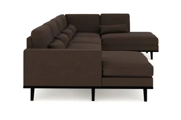 Copenhagen 5-sits Högervänd U-formad Soffa med Divan och Schäslong i Tyg - Brun - Möbler - Soffa - U-soffa