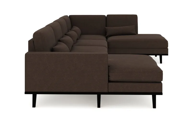 Copenhagen 5-sits Högervänd U-formad Soffa med Divan och Schäslong i Tyg - Brun - Möbler - Soffa - U-soffa