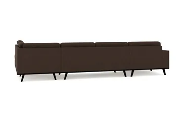 Copenhagen 5-sits Högervänd U-formad Soffa med Divan och Schäslong i Tyg - Brun - Möbler - Soffa - U-soffa