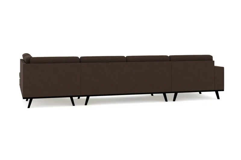 Copenhagen 5-sits Högervänd U-formad Soffa med Divan och Schäslong i Tyg - Brun - Möbler - Soffa - U-soffa