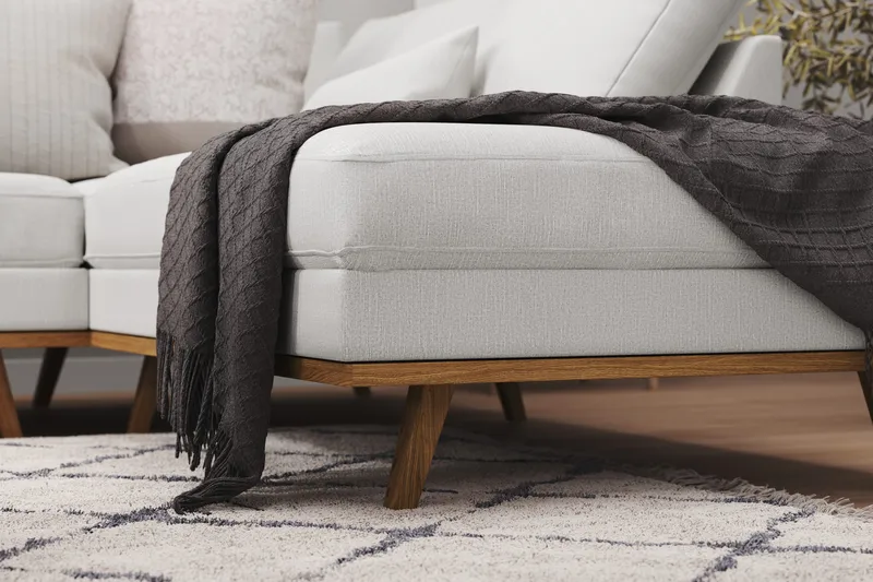 Copenhagen 5-sits Högervänd U-formad Soffa med Divan och Schäslong i Tyg - Grå - Möbler - Soffa - U-soffa