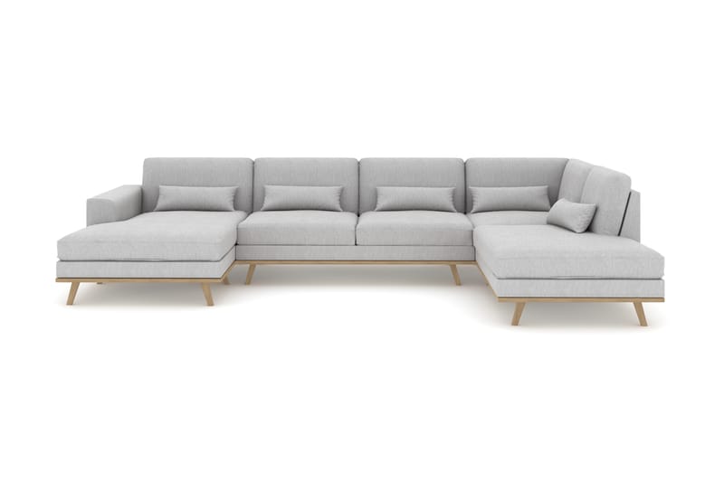 Copenhagen 5-sits Högervänd U-formad Soffa med Divan och Schäslong i Tyg - Grå - Möbler - Soffa - U-soffa