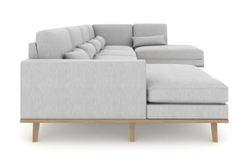 Copenhagen 5-sits Högervänd U-formad Soffa med Divan och Schäslong i Tyg - Grå - Möbler - Soffa - U-soffa