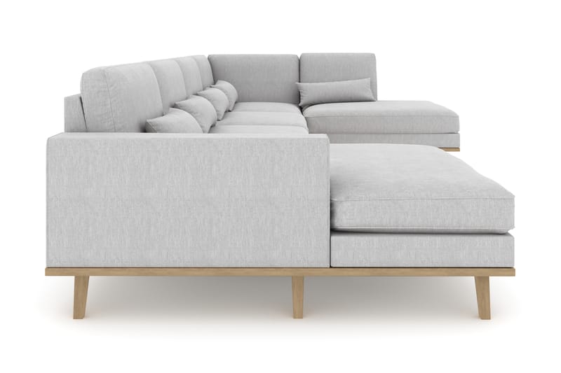 Copenhagen 5-sits Högervänd U-formad Soffa med Divan och Schäslong i Tyg - Grå - Möbler - Soffa - U-soffa