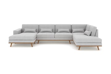 Copenhagen 5-sits Högervänd U-formad Soffa med Divan och Schäslong i Tyg - Grå - Möbler - Soffa - U-soffa
