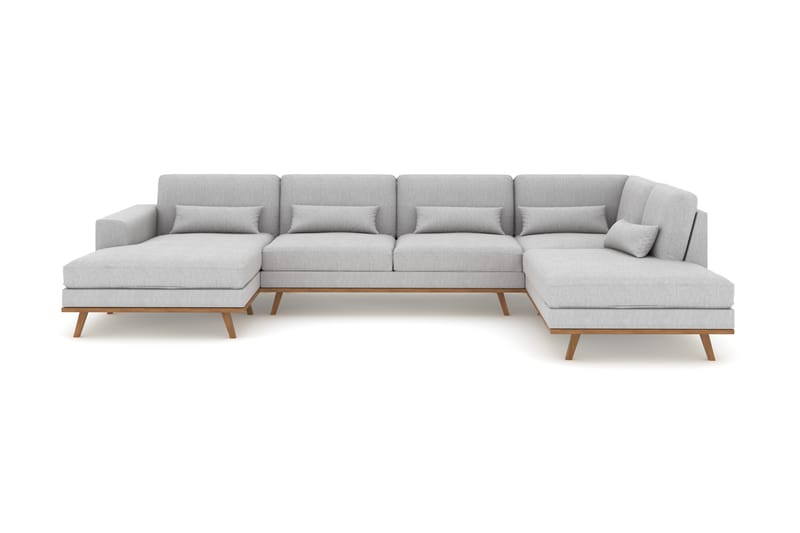 Copenhagen 5-sits Högervänd U-formad Soffa med Divan och Schäslong i Tyg - Grå - Möbler - Soffa - U-soffa