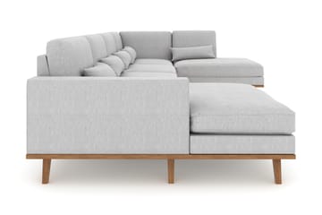 Copenhagen 5-sits Högervänd U-formad Soffa med Divan och Schäslong i Tyg - Grå - Möbler - Soffa - U-soffa