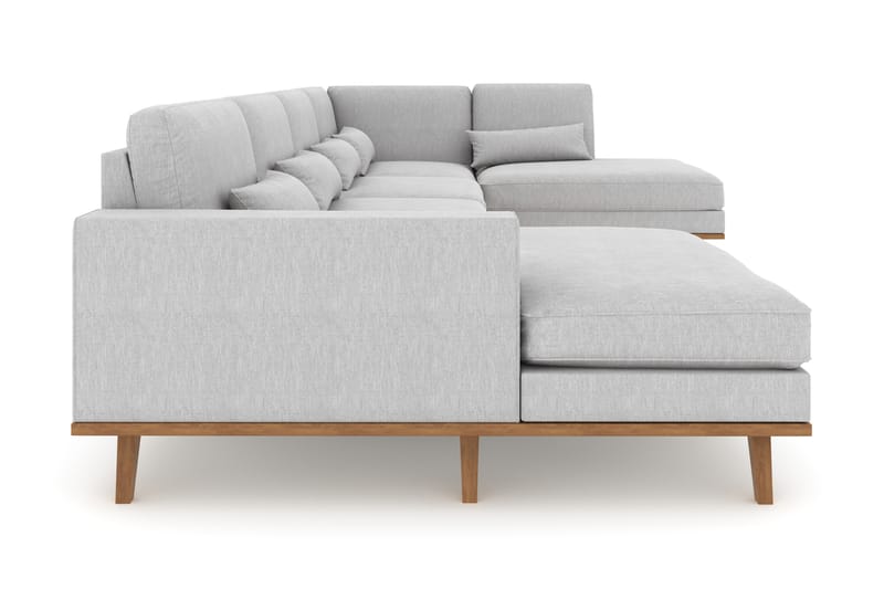 Copenhagen 5-sits Högervänd U-formad Soffa med Divan och Schäslong i Tyg - Grå - Möbler - Soffa - U-soffa