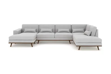 Copenhagen 5-sits Högervänd U-formad Soffa med Divan och Schäslong i Tyg - Grå - Möbler - Soffa - U-soffa