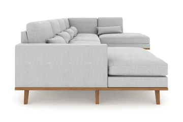 Copenhagen 5-sits Högervänd U-formad Soffa med Divan och Schäslong i Tyg - Grå - Möbler - Soffa - U-soffa