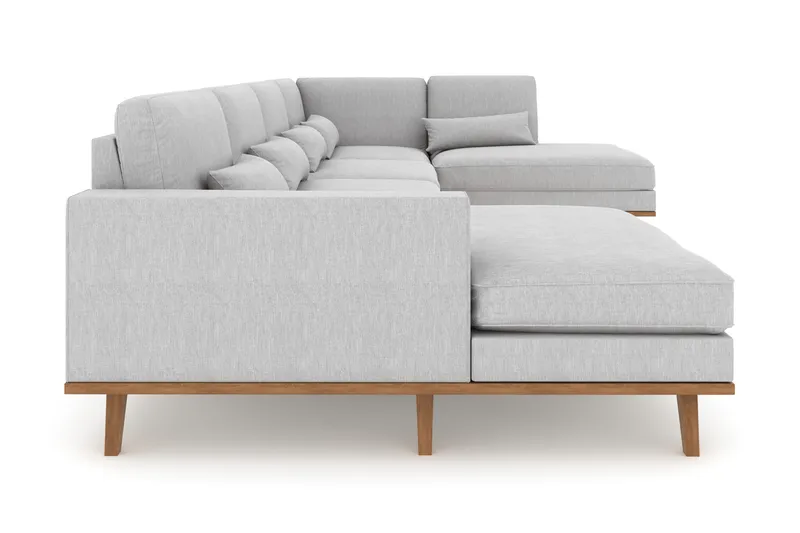 Copenhagen 5-sits Högervänd U-formad Soffa med Divan och Schäslong i Tyg - Grå - Möbler - Soffa - U-soffa