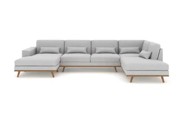 Copenhagen 5-sits Högervänd U-formad Soffa med Divan och Schäslong i Tyg - Grå - Möbler - Soffa - U-soffa