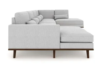 Copenhagen 5-sits Högervänd U-formad Soffa med Divan och Schäslong i Tyg - Grå - Möbler - Soffa - U-soffa