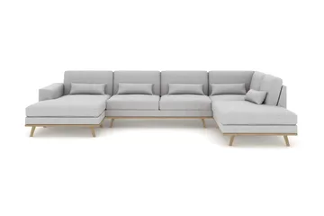Copenhagen 5-sits Högervänd U-formad Soffa med Divan och Schäslong i Tyg - Grå - Möbler - Soffa - U-soffa
