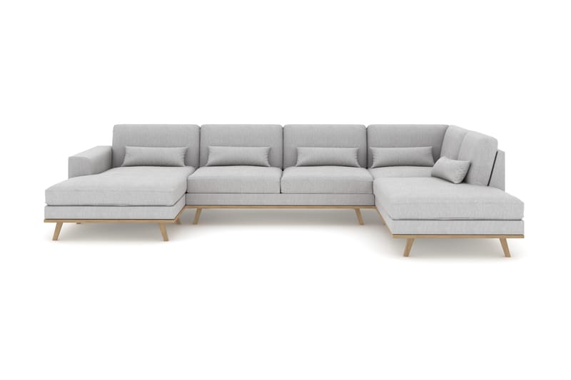Copenhagen 5-sits Högervänd U-formad Soffa med Divan och Schäslong i Tyg - Grå - Möbler - Soffa - U-soffa